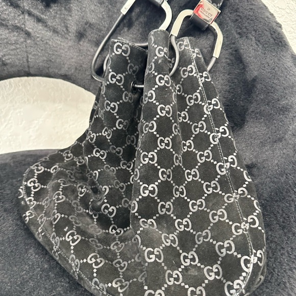 Gucci Vintage GG Black Suede Bag - Picture 1 of 6